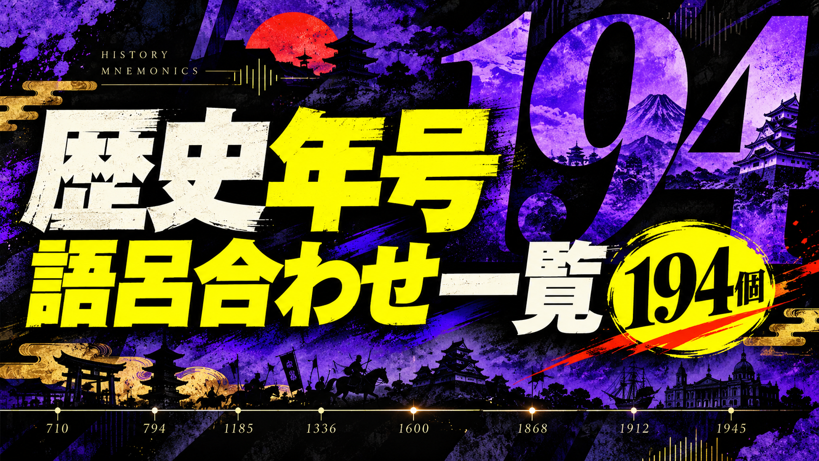 歴史年号 語呂合わせ一覧194個